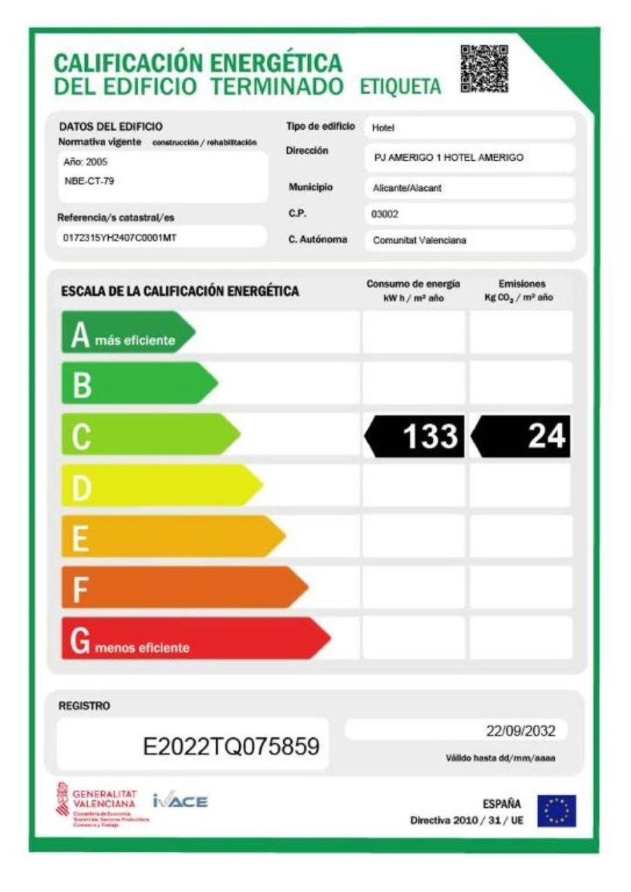 Hospes Amérigo Alicante Esterno foto Spanish energy label